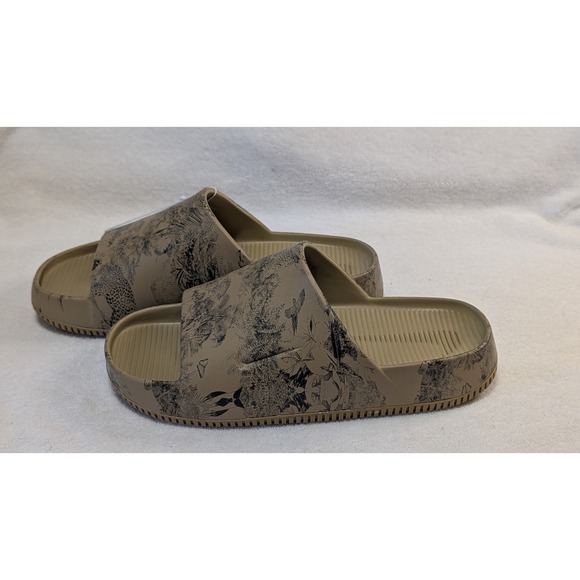 Nike Calm Slide Print Parachute Beige Brown, Anthracite Men\'s Sz 11, HQ1125-201 main image 8